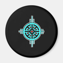 Medicine Wheel-Black Refrigerator Magnet