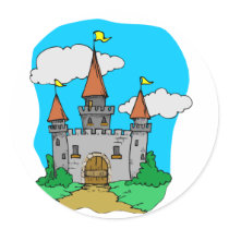Medieval Castle Round Stickers
