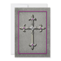 Medieval Celtic Cross Wedding Invitation