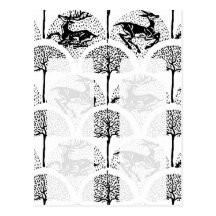 Medieval Deer and Trees, souvenir 2xbookmarks post Postcard