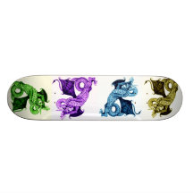 MEDIEVAL FIGHTING DRAGON PRINT SKATE DECK