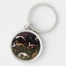 Medieval Greyhounds Fine Art Keychains