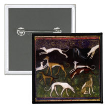 'Medieval Greyhounds' Pinback Button