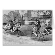 Medieval Knights Jousting Greeting/Note Card