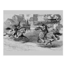 Medieval Knights Jousting Postcard