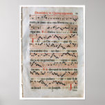 Medieval Music Score Poster posters