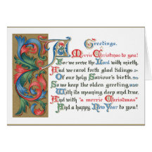 Medieval Scrolling Christmas Greetings Cards