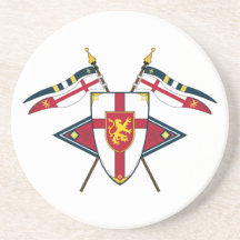 Medieval Shield and Flags Coaster