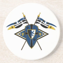 Medieval Shield and Flags Coaster