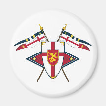 Medieval Shield and Flags Magnet
