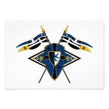 Medieval Shield and Flags RSVP Card Custom Announcements