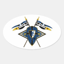 Medieval Shield and Flags Sticker