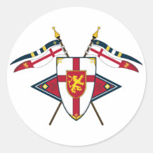 Medieval Shield and Flags Sticker