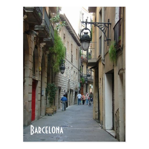 Medieval street postcard