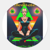 Meditate Round Sticker
