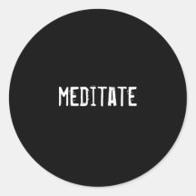 meditate round sticker