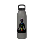 Meditate with chakras reusable water bottle