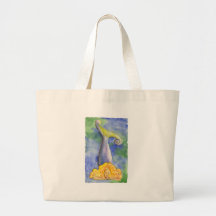 Meditating Mellow Mermaid Canvas Bags