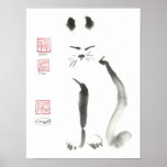 Meditating Zen Cat Print