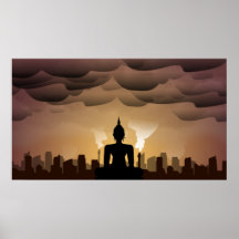 Méditation de fumée de Bouddha Affiches