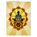 Meditation Yoga Aum, orange and yellow Cards