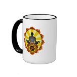 Meditation Yoga Aum, orange and yellow Coffee Mugs