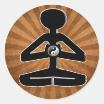 MEDITATION YOGA YIN YANG ROUND STICKER