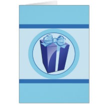 Medium Blue Gift Box Card