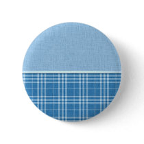 Medium Blue Plaid Border 2 Pinback Button