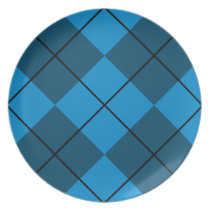 Medium & Dark Blue Argyle plates