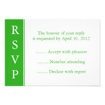 Medium Green RSVP, Reply or Resonse Card