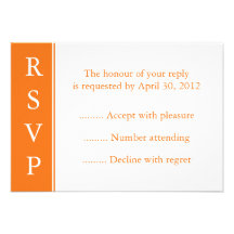 Medium Orange RSVP Card Invitations