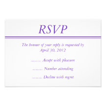 Medium Purple Event RSVP or Response Card