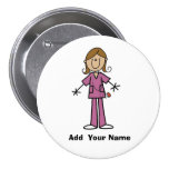 Medium Skin Customized Stick Figure Nurse  Button
