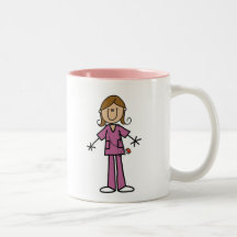 Medium Skin Stick Figure Female Nurse Mug