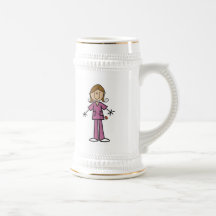 Medium Skin Stick Figure Female Nurse Mug