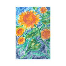 medium sunflower painting van gogh style stretched canvas prints