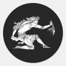 Medusa Aubrey Beardsley Round Stickers