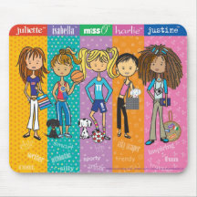 Meet the Miss O & Friends Girls mo... - Customized Mouse Mats