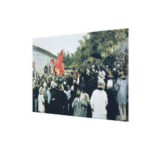 Meeting at the Mur des Federes - Pere Lachaise, 18 Gallery Wrap Canvas