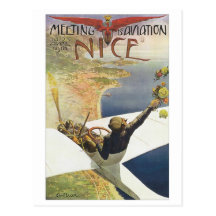 Meeting Aviation Nice Travel Poster Post Card