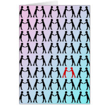 Meeting greetings card pink/blue