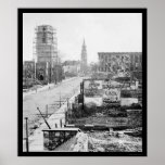 Meeting Street and Church Ruins in Charleston 1865 Print