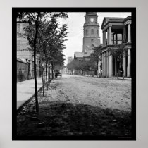 Meeting Street in Charleston, SC 1865 Print