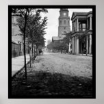 Meeting Street in Charleston, SC 1865 Print