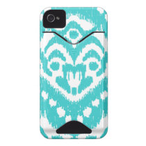 Megan Adams Zig Zag Ikat- turquoise Id Iphone 4 Case