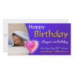 Megan Birthday Photo Invitation Personalized Photo Card