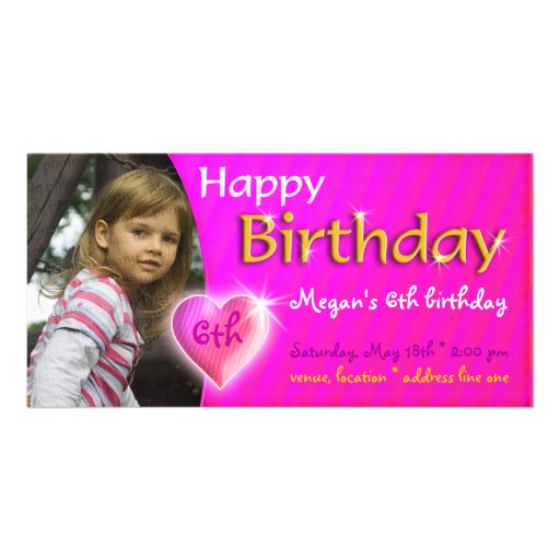 Megan Birthday Photo Invitation Personalized Photo Card