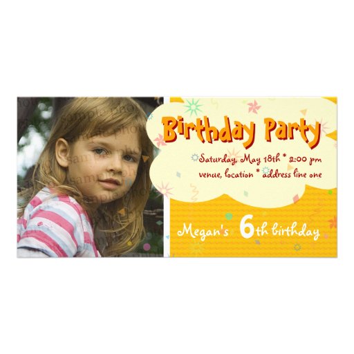 Megan's Birthday Party Photo Invitation Picture Card