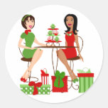 Meilleurs amis et petits gâteaux à Noël ! Autocollant